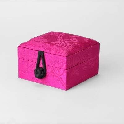 Qohnk prirodna mulberry silk kineski poklon kutija kvadratni ukrasni drveni prsten kutija za odlaganje luksuznog nakita za pakiranje