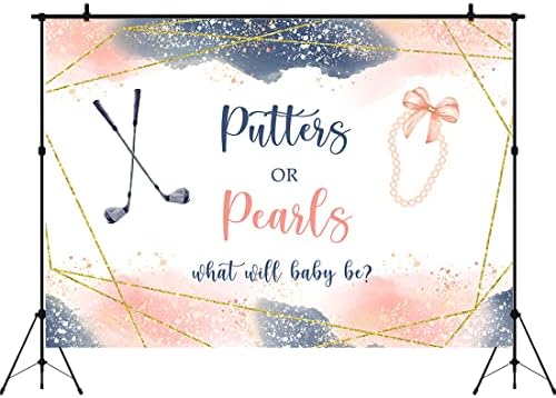 Aperturee Putters or Pearls pol Otkrijte Baby Shower Photo Backdrop 9x6ft on ili ona dječak ili djevojčica šta će beba biti rodno