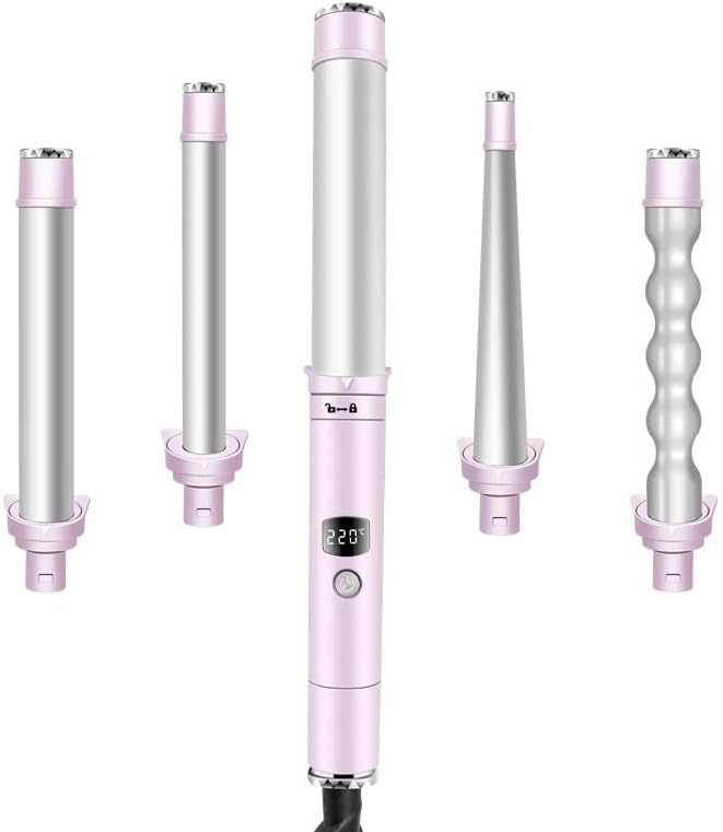 Renslat kosu sa Curler 5 u 1 Curling Iron Wand Set Keramičke bačve Trenutno zagrijavanje LCD temperature Podešavanje frizure