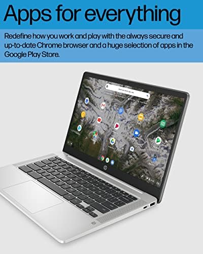 HP Chromebook 14 Laptop, Intel Celeron N4120 Procesor, Intel UHD Graphics 600, 4 GB RAM-a, 64 GB SSD, Chrome OS