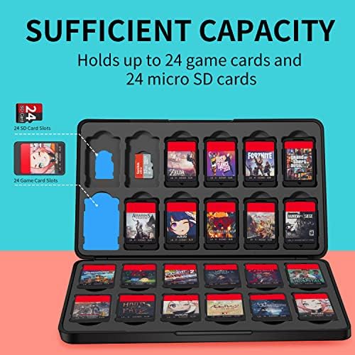 Prebacite držač za igru ​​sa 24 utora za uložak i 24 micro SD karticu, tankim prenosivim igračem Organizator poklon-poklon sa magnetskim