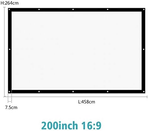 KXDFDC 180/200/250/300 inčni projekcijski projekcijski ekran 16: 9 preklopni prenosni ekran platno Matt White za home filmski zid