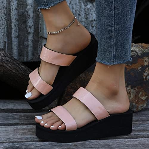 Modne žene Ljeto Čvrsti klinovi prozračni klizanje na otvorenim sandukom sa sandale udobne plaže cipele papuče s nizak