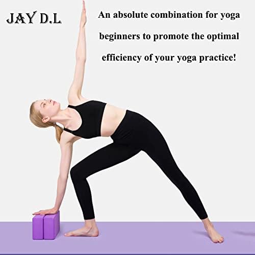 Jay D.L joga blokovi (set od 2), podržavaju lateks bez gustoće / lagane eva pjene mekana neklizačka površina za jogu opće fitness
