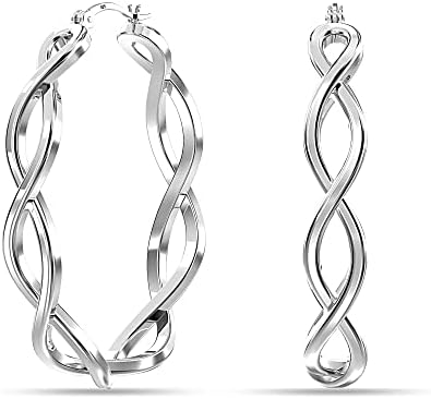 Charmsy 925 Sterling Silver hoop naušnice Irski Twist Celtic čvor naušnica za žene Teen