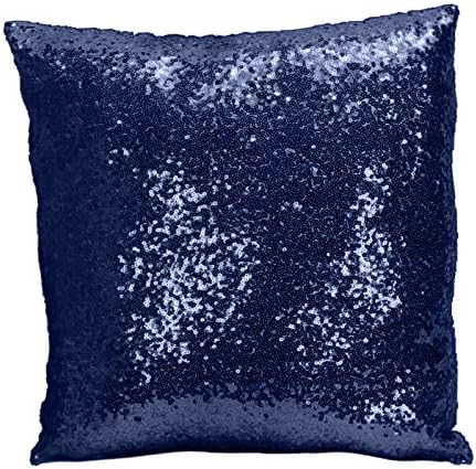 ShinyBeauty jastuk natpise 26x26-inčni jastučni jastuk mornarica Plavi jastuk navlake sjajni jastuci ukrasni jastuci za bacanje jastuka