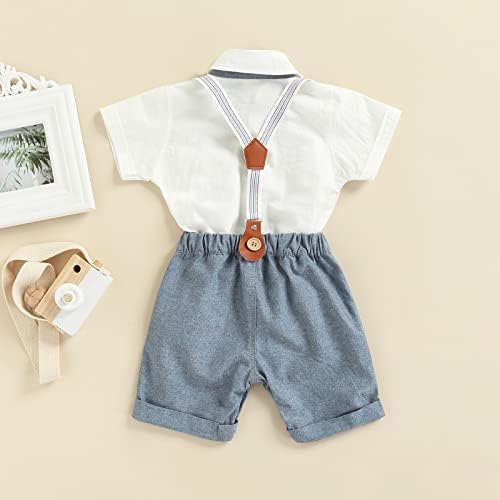 Toddler Baby Boy gospodin Set odjeće Set kratkih rukava Košulje Kratke hlače novorođenče novorođenčad ljetne odjeće Formalna odijela