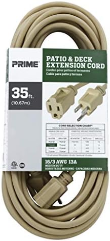 Prime Wire & Cable EC884627 16/3 SJTW Pejzažni produžni kabel, 35 stopa, 1 paket