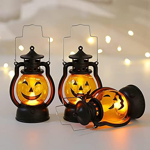 Christoy 3kom Mini Halloween Pumpkin Candle Lantern LED svjetla bundeva za dekoracije za Noć vještica unutrašnja i vanjska dvorišna