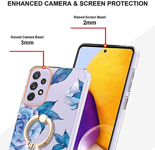 Nincyee IMD Postavljanje Transparentnog TPU futrola za Samsung Galaxy A73 5g, Gardenia Peony Rose Begonia Cvjetni šareni Slim Fit