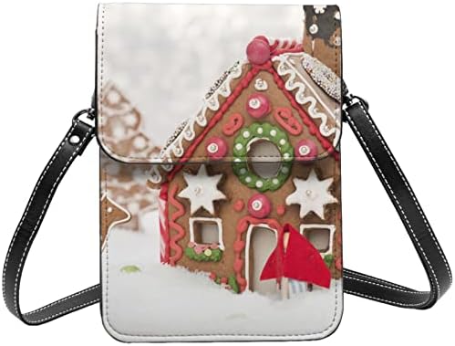 Ocelio Gingerbread House Crossbody Cell Phone Torbica PU kožna torba za rame Mobitel Novčanica za žene Djevojke