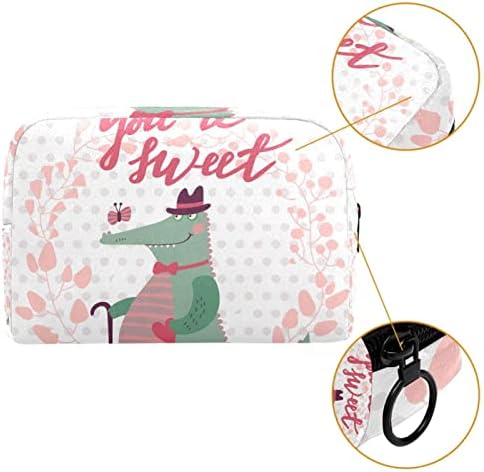 Tbouobt kozmetičke vrećice za žene, šminke za šminku TOAT toaletni torba Organizator, ružičasti crtani slatki krokodil