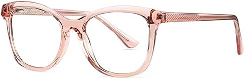 Resulio Womens Square Čitanje naočale Plastične trendi proljetne šarke Čitatelji +5,75 prozirne ružičaste