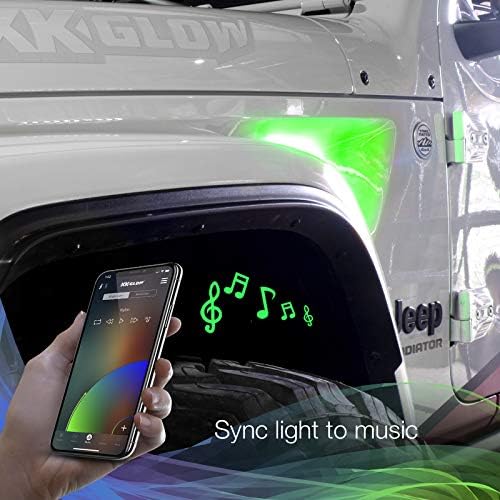 RGB+Jantarno svjetlo za pokretanje žmigavca za Jeep JL&JT Fender Vent Light / XKCHROME aplikacija za pametne telefone