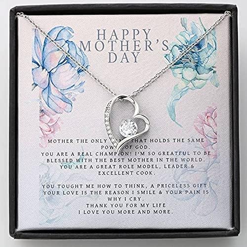 Ručno rađena ogrlica - majčin dan za mamu, poklon za mamu od kćeri, godišnjice, rođendan, zauvijek ljubavna ogrlica, poklon za mamu