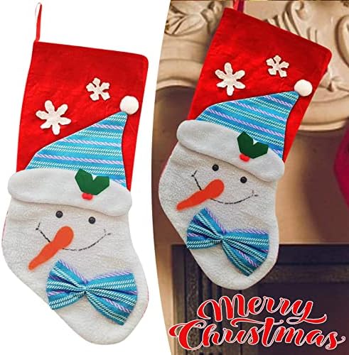 Zimske prstenove za svijeće za lustere mini božićne čarape 1 pakovanje 4 Božićno stablo čarapa ukras poklon kartica Torba držač Santa