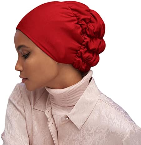 Ženski Reverzibilni Podesivi Šešir S Pletenicom Od Perli Muslim Ruffle Cancer Wrap Caps Sleep Caps Satenski Obloženi Drift Šešir