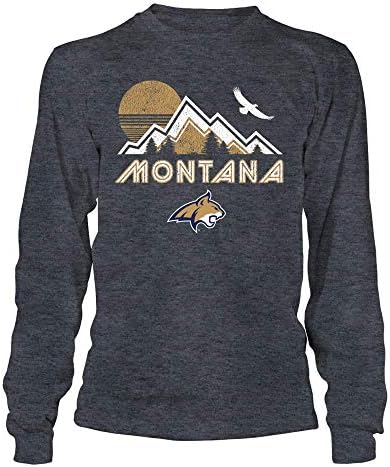 FanPrint Montana State Bobcats Hoodie - Retro Montana Mountain