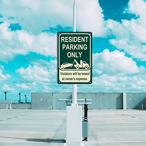 Rezidentni parking Povrede će biti vučeni znakovi 12 x 18 inča privatni rezidencijalni znakovi metalni refleksni hrđe besplatni aluminijski
