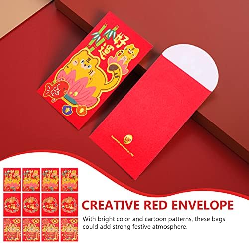 ABOOFAN 18kom kineske crvene koverte 2022 godina Tiger Hong Bao Kineski sretni novčani paket kineske Nove godine gotovinske koverte