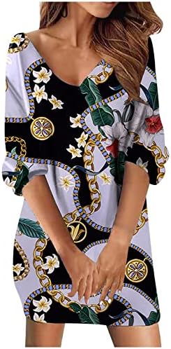 Fragarn Boho ljetna haljina, modna ženska casual labava s rukava s kratkim rukavima s rukavima