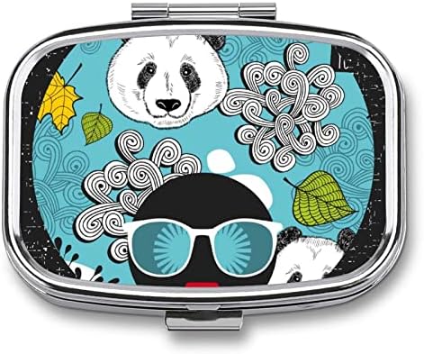 Kvadratna kutija za pilule Cartoon Panda kutija za pilule metalna medicinska torbica Organizator za džepnu torbicu i putovanja 2,