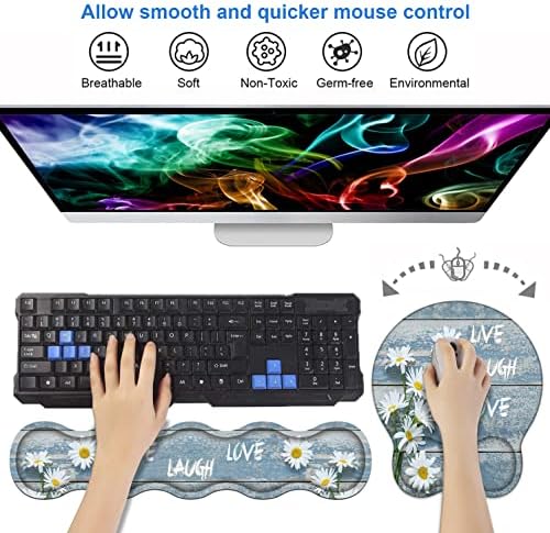 Tastatura ručni oslonac i podloga za miš ručni set za podršku, neklizajuća gumena Pu baza za rad u kućnoj kancelariji učenje lako
