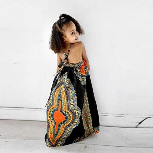 Wocachi 2023 Ljetne djevojke za mališane djevojke Dashiki Afričke haljine, djevojka etnički boho digitalni print dugi maxi haljina