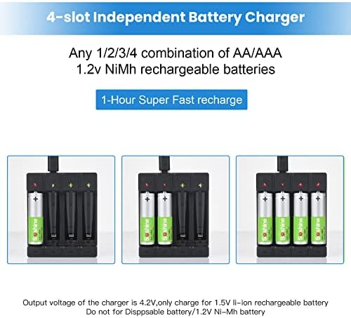 AA baterija punjiva sa punjačem, Sošin Nimh dvostruko nisko samo pražnjenje baterija 8 pakovanje sa pametnim punjačem baterije