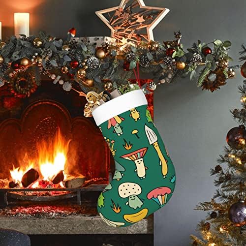 Austenstern Božićne čarape Smiješni slatki šampinjon gljive dvostrani kamin viseći čarape