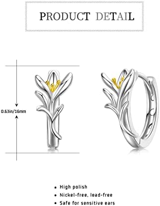 Rođenje Flower ogrlica srebra 12 mjesec cvijet naušnice hipoalergeni Hoop naušnice za žene djevojke Senstive uši cvijet nakit pokloni