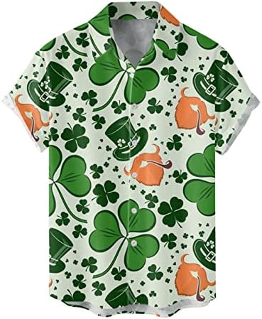St. Patrick Dan muške dugme dole majice kratki rukav Casual plaži vrhovi zelena grafika Plus Veličina Bowling Shirt
