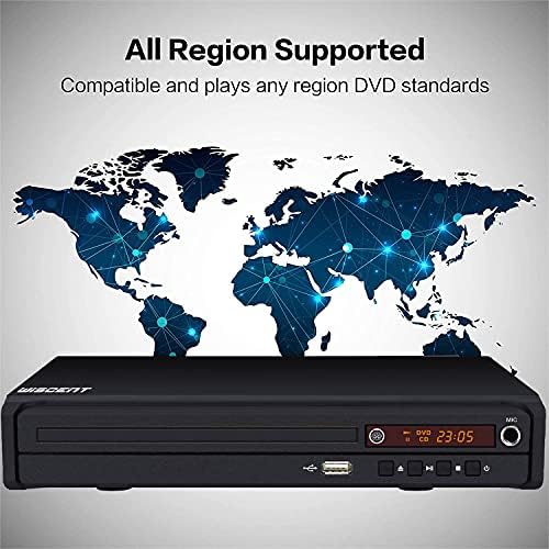 DVD Player za TV, DVD Player sa HDMI & amp; AV izlaz, All-Region besplatno, USB / MIC ulaz,koaksijalni digitalni Out, DVD / CD / MP3
