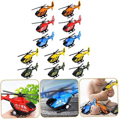 Toyvian 12pcs povlačenje helikopterske predškolske igračke leteći igračke Toddler Airplane Mini helikopter Playset helikopter igračke