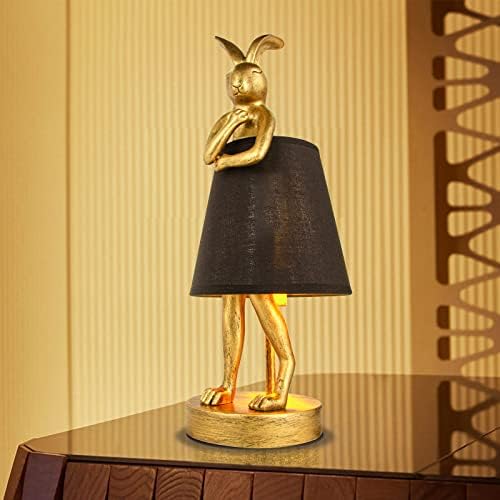 Willdoak Bunny Stolne lampe, 25,7 Zlatna zečja stolna lampa za spavaću sobu, Bunny Dječija Noćna poklon lampa mala zečja lampa