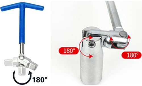 360 ° rotacija T-ručka blistavica svjećica za ključeve 16 mm i 21 mm za uklanjanje alata za uklanjanje alata univerzalni spoj plavi