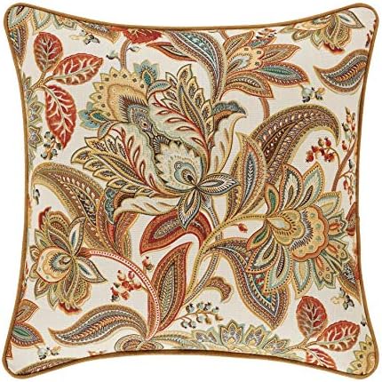 Pet Queens Court 18. avgust kvadratni cvjetni Jakobejski dekorativni jastuk za bacanje, Multi Spice boja, 18x18