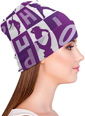 Baikutouan Girls Dancing Hip Hop Print Beanie HATS za muškarce Žene sa dizajnom CAP CAP
