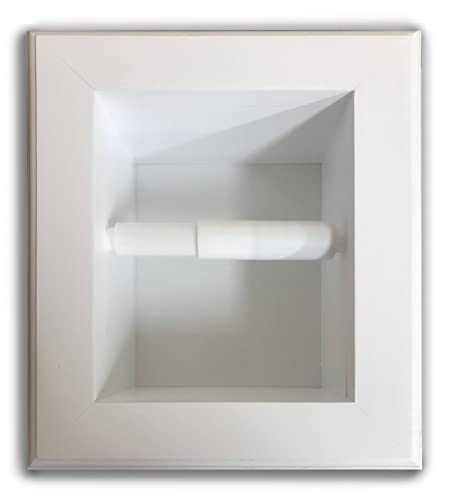 Taft ugradni bijeli emajl masivni drveni toaletni papir sa nišnim okvirom