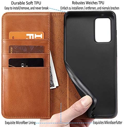 keledes futrola za Samsung Galaxy A72 6.7, futrola za novčanik Galaxy A72 od prave kože Folio flip Phone Cover, RFID blokada, držači