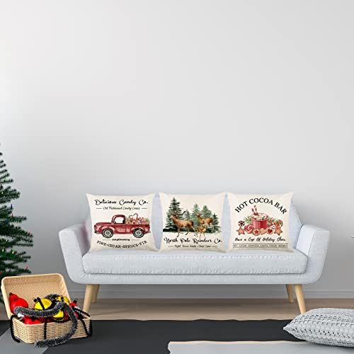 Dekika Exquisite Božićni ukrasni pokloni, 18x18inch Božićni jastuk navlake navlake božićne jastuk Shams Cursets Set od 4 ukras za