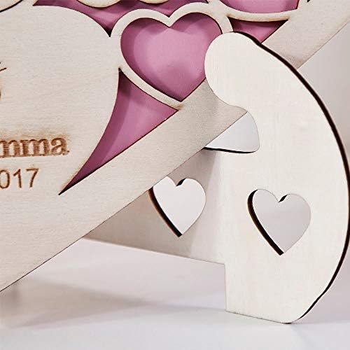 Personalizirane knjige vjenčanih gostiju jedinstvena 3D šuplje srce vjenčana knjiga alternativnih prilagođenih ružičastih ideja za