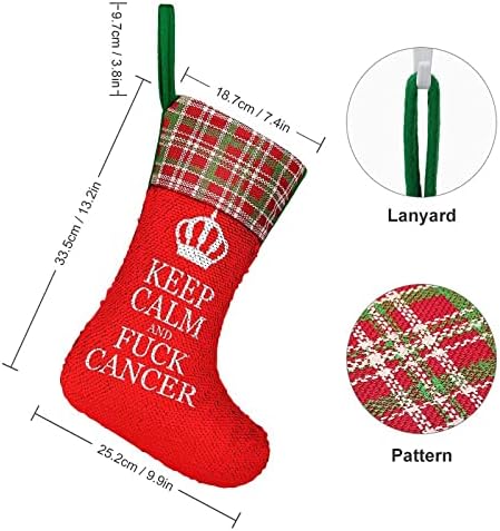 Držite miran i jebeni rak božićne čarape za božićne praznike Reverzibilna boja Promjena čarobnih zaliha za Xmas Tree Kamin Viseće