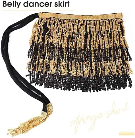 Bodiy Fringe suknja Sequin trbušnjaci ples hip šal omotaj tassel suknje remen rave odjeća za tijelo za žene i djevojke