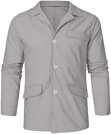 Muške ležerne jakne od pamučne posteljine lagani sportski kaputi opušteni fit jednokratni ljetni odjeću za odijelo