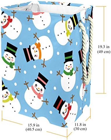 Zimski Božić snjegović uzorak velika sklopiva korpa za veš sklopiva torba za prljavo veš sa ručkama za koledž kućnu vešeraj laka torba