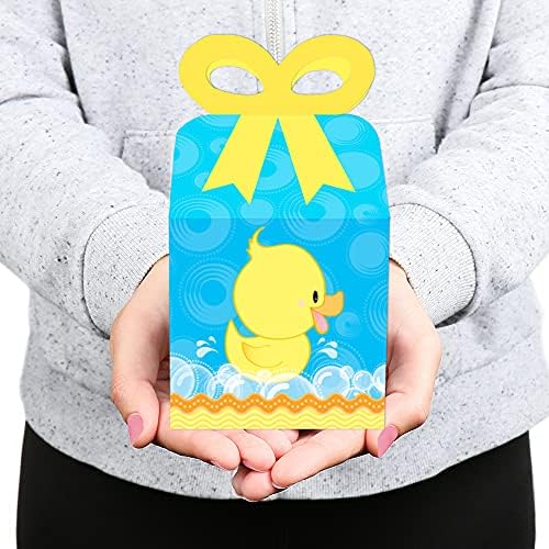 Velika tačka sreće Ducky Duck - kvadratni poklon kutije - za bebe tuširanje ili rođendanske zabavne kutije - set od 12