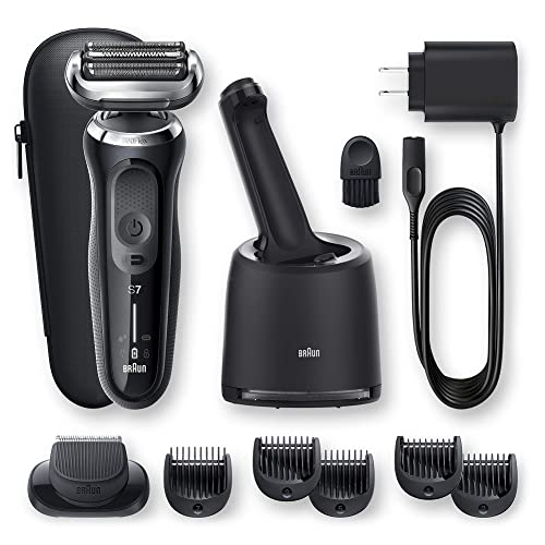 Braun električni brijač za muškarce, vodootporni brijač od folije, Serija 7 7075cc, mokro & amp; suvo brijanje, sa trimerom za bradu,