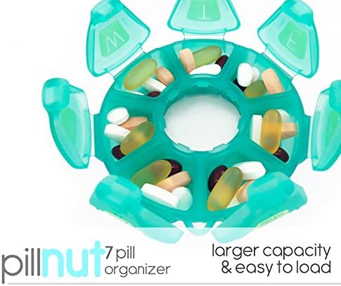 Pillnut7, 7-dnevni Organizator pilula, neraskidivi BPA besplatno gumirani, sedmični dozator pilula za dnevne lijekove, Vitamini i