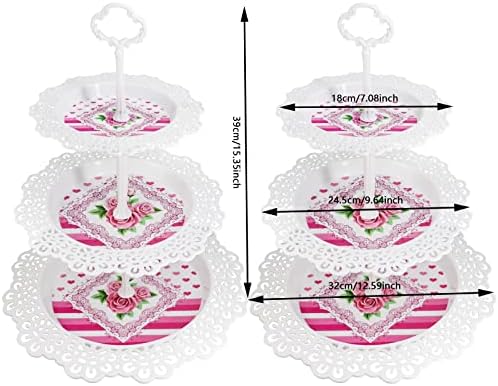 2 kom-3-tier čipkasti obloge Cupcake stalak za voćne ploče za vjenčanje Početna Rođendan Čaj Party Plej